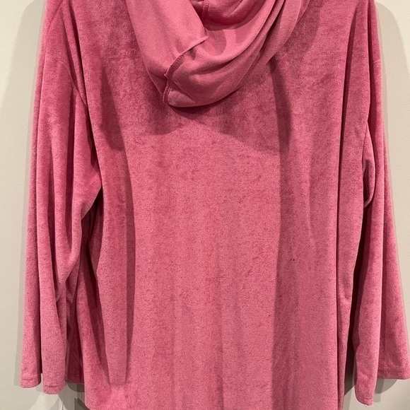 New REBELLIOUS ONE Trendy Plus Size Loop Terry Hoodie Pink 2X, 3x - Picture 6 of 7
